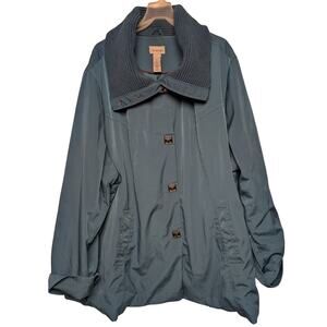 Catherines Teal Winter Coat Jacket WOMENS PLUS SIZE 4X 30/32W Cozy Shawl Collar